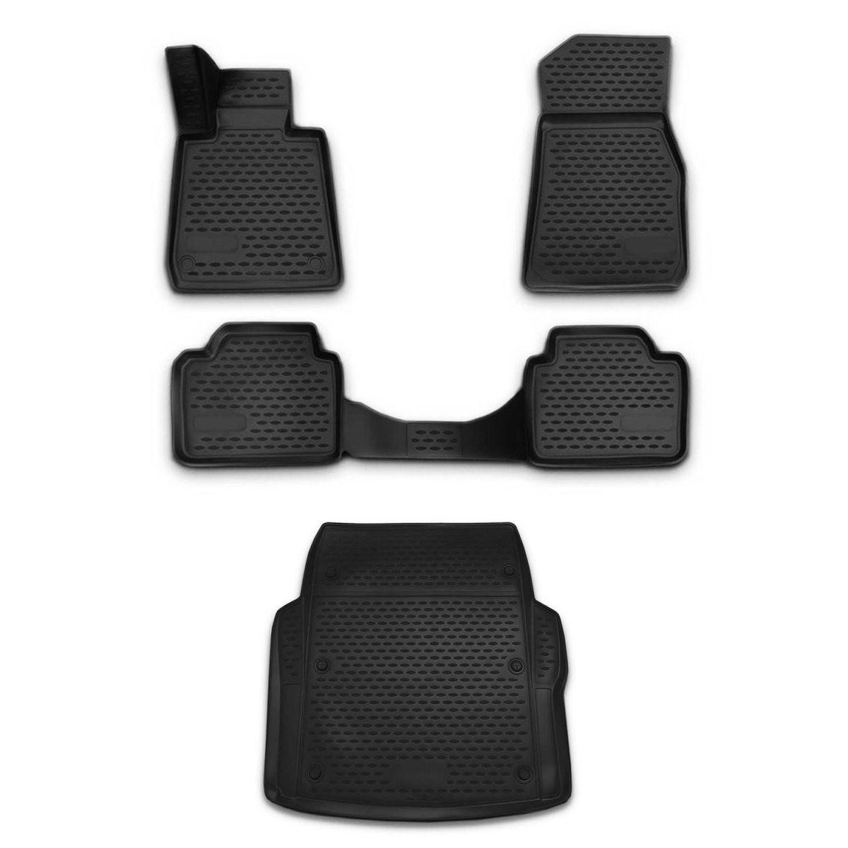 BMW M3 F80 3D Floor-Trunk Mats - Omac - KIT - Black - '14-'18